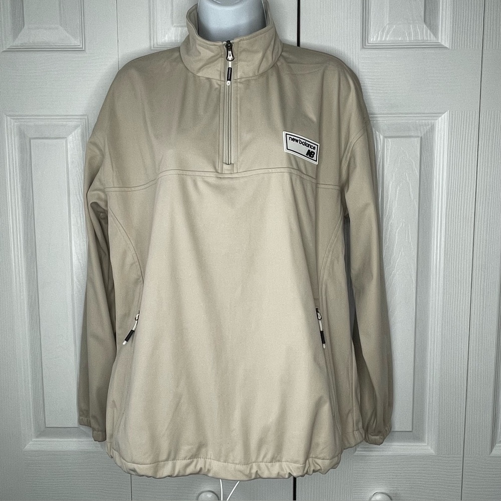 New Balance 1/4 Zip Pullover  Womens M Tan Long Sleeve Athletic Jacket‎